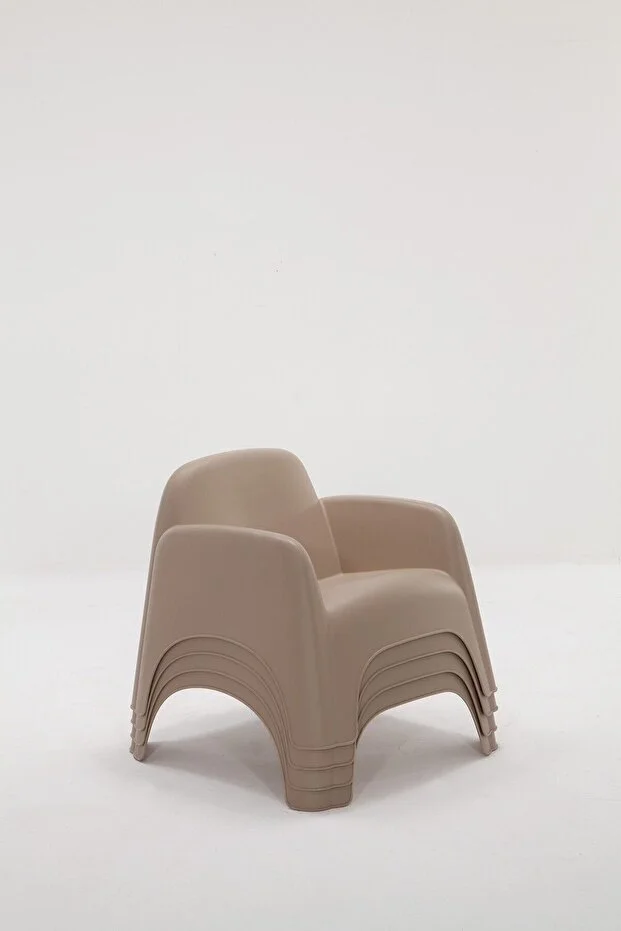 Şile Pratik Bahçe, Balkon Oturma Grubu ( 1+1+1+1+S ) Bahçe Mobilyası / Cappucino